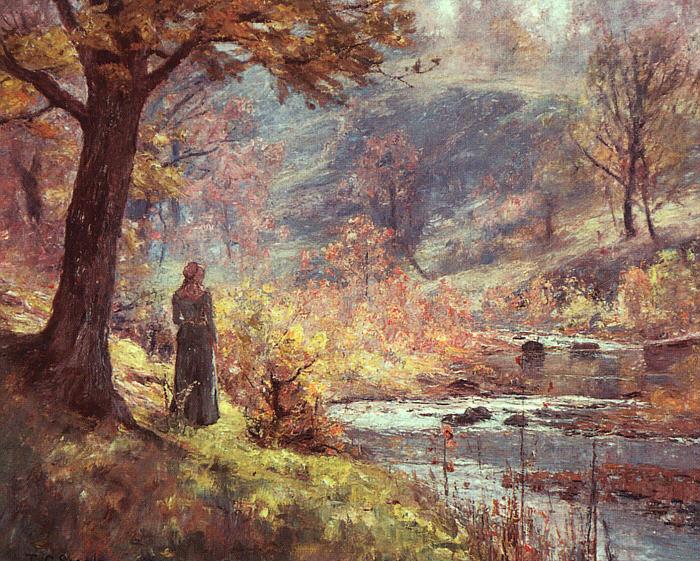 Theodore Clement Steele Morning by the Stream Sweden oil painting art